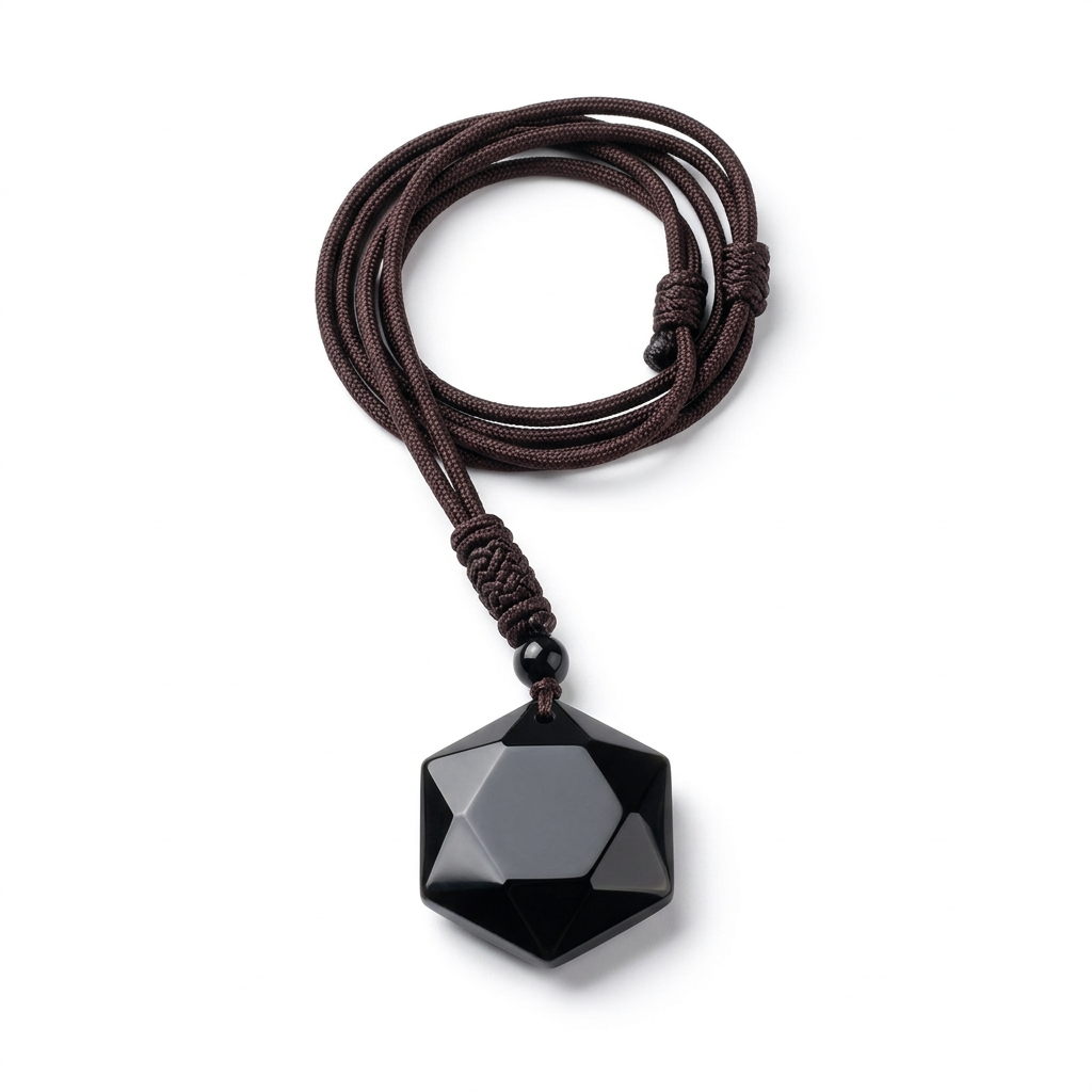pendant Grade A and reddish-brown cord
