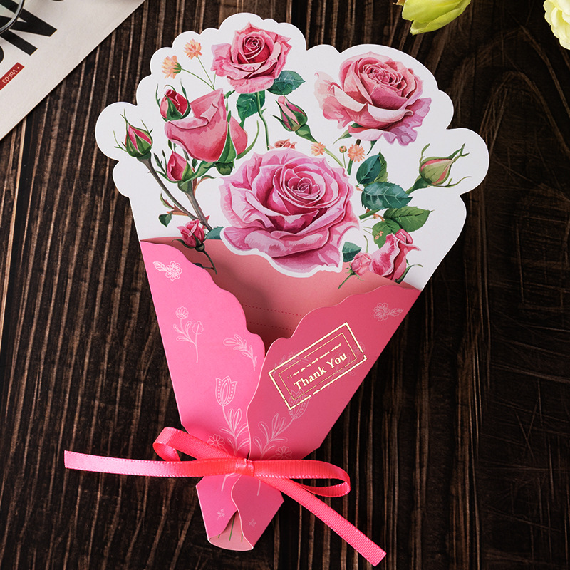 【08】large rose-thank you (opp bag individually packaged with ribbon)