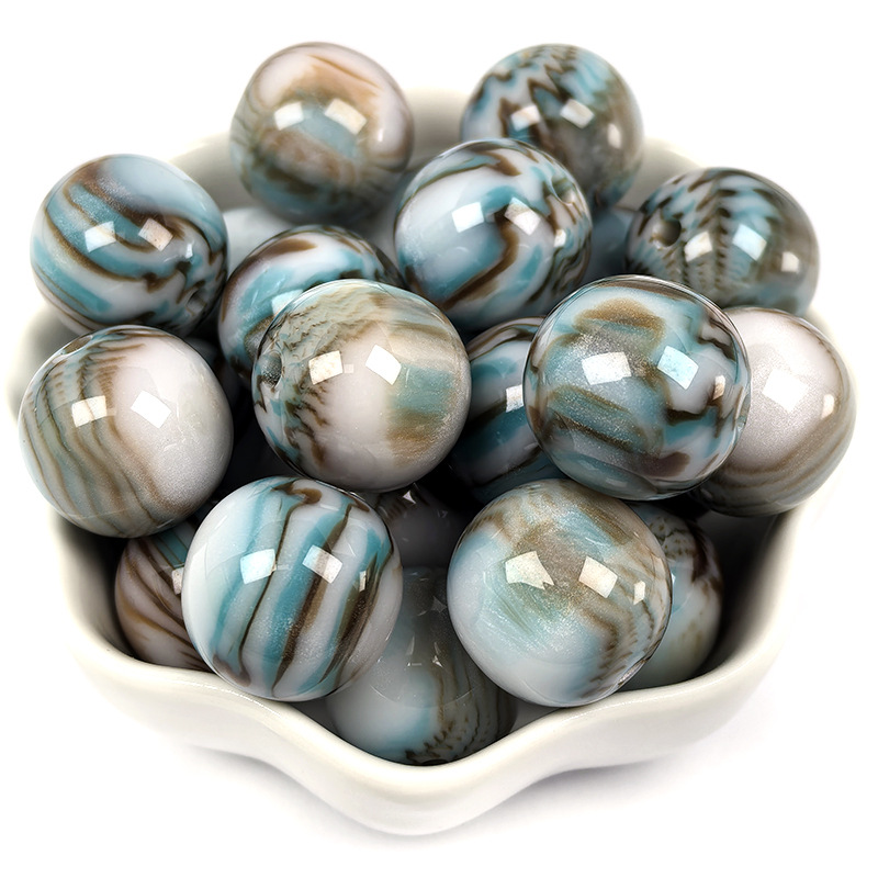 16mm smudged oil painting resin beads c13 color