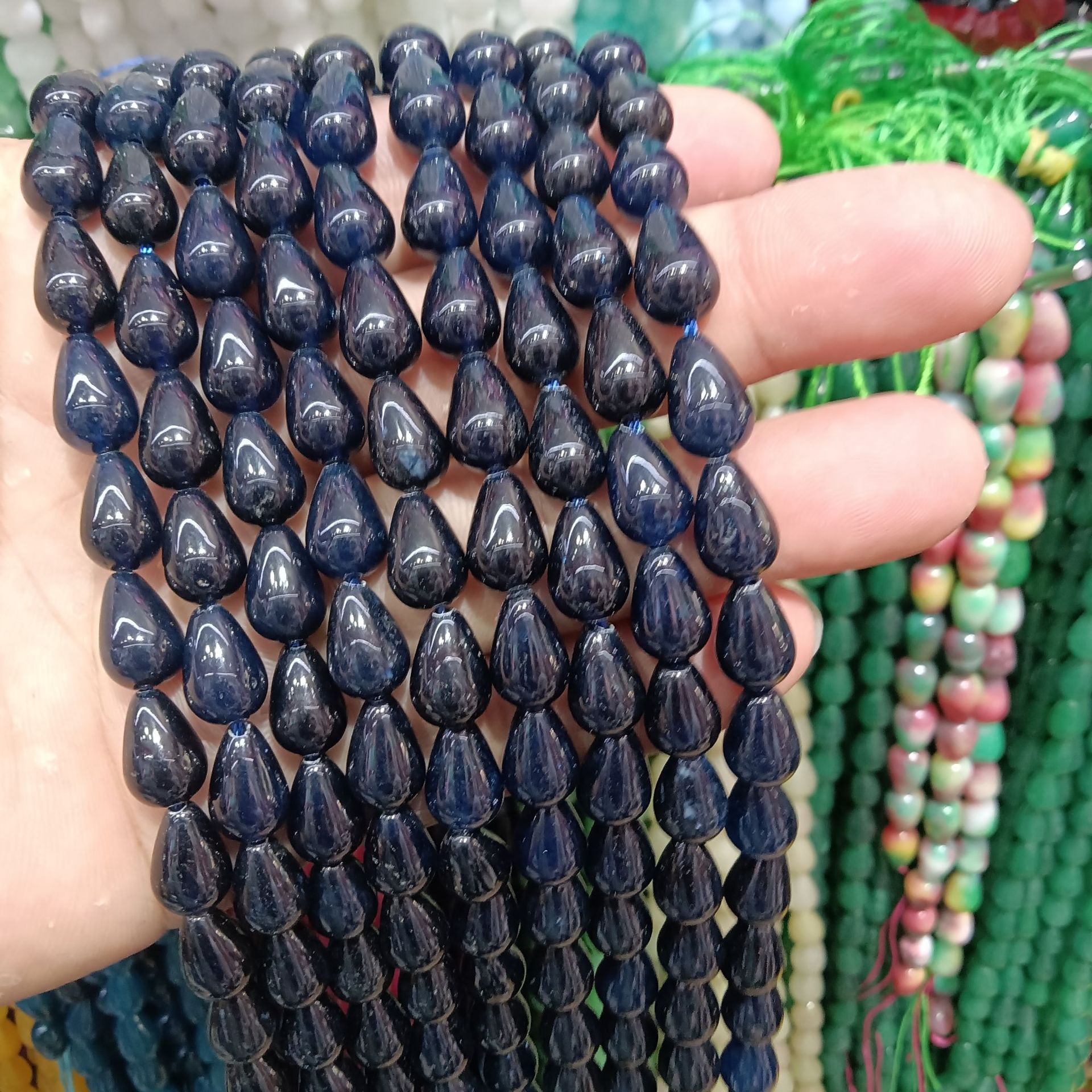 3 dark blue chalcedony