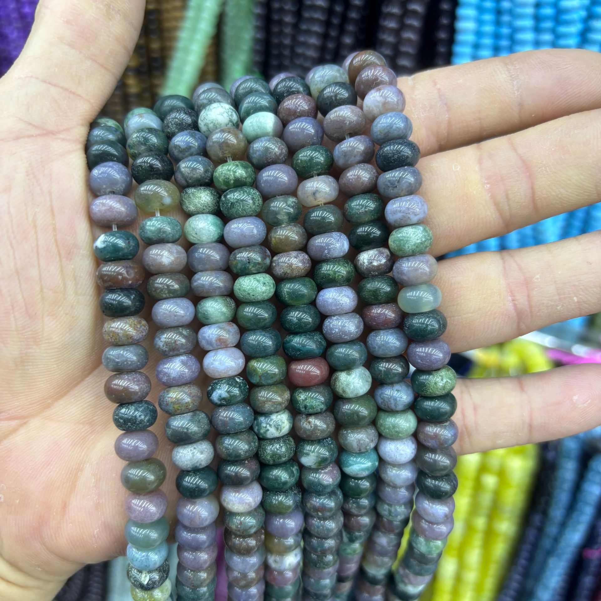 Indian agate abacus beads