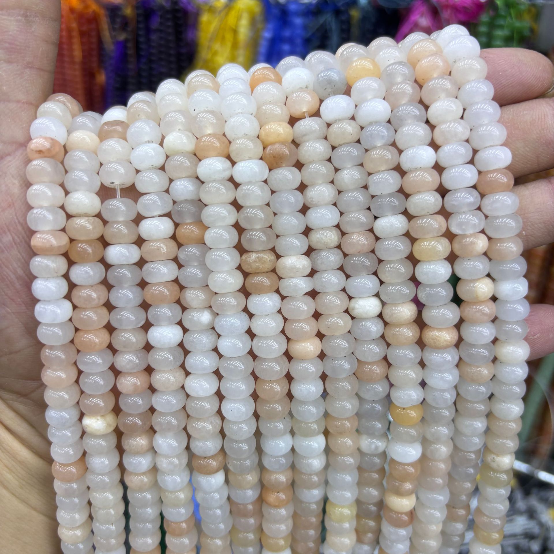 Pink aventurine abacus beads