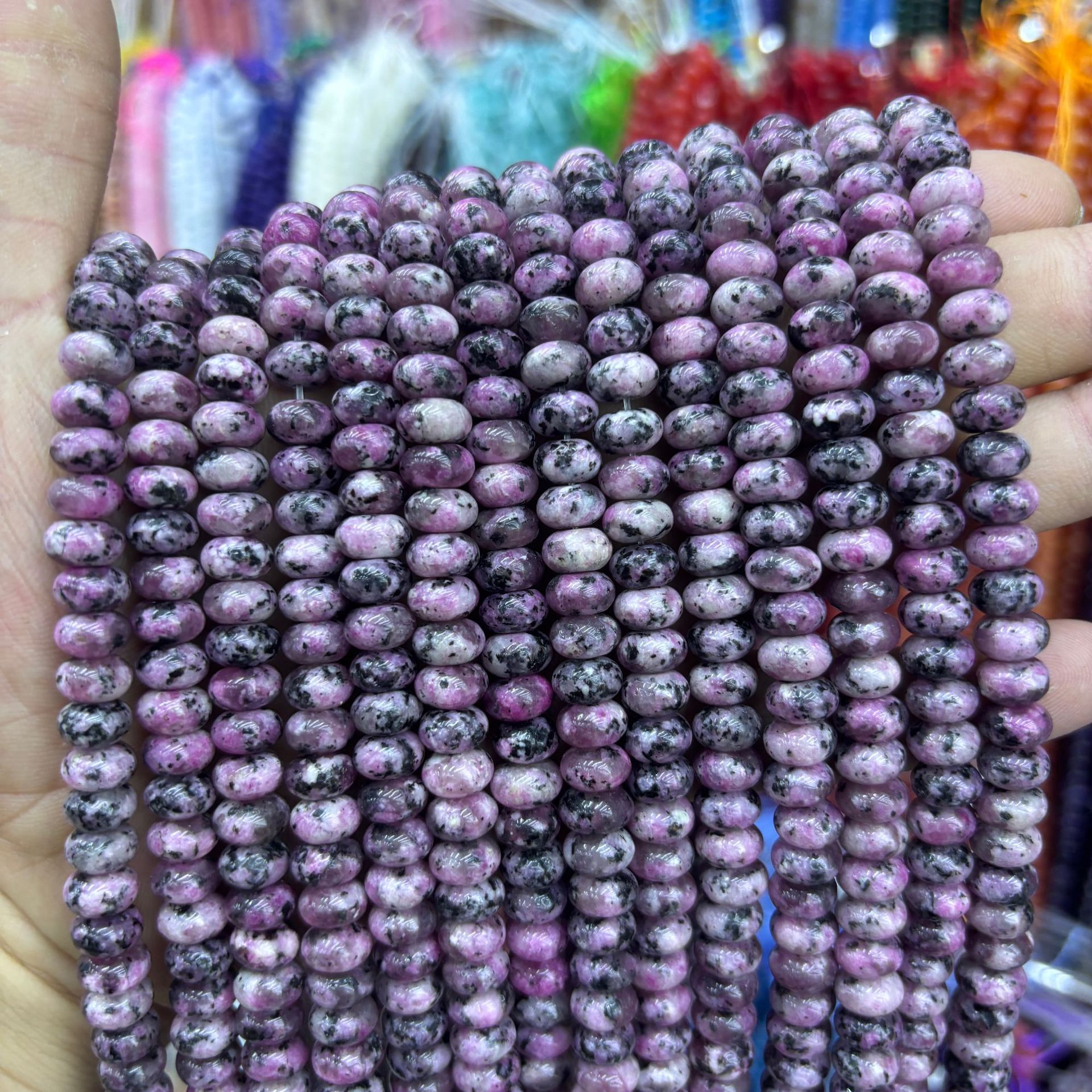 Granite purple abacus beads