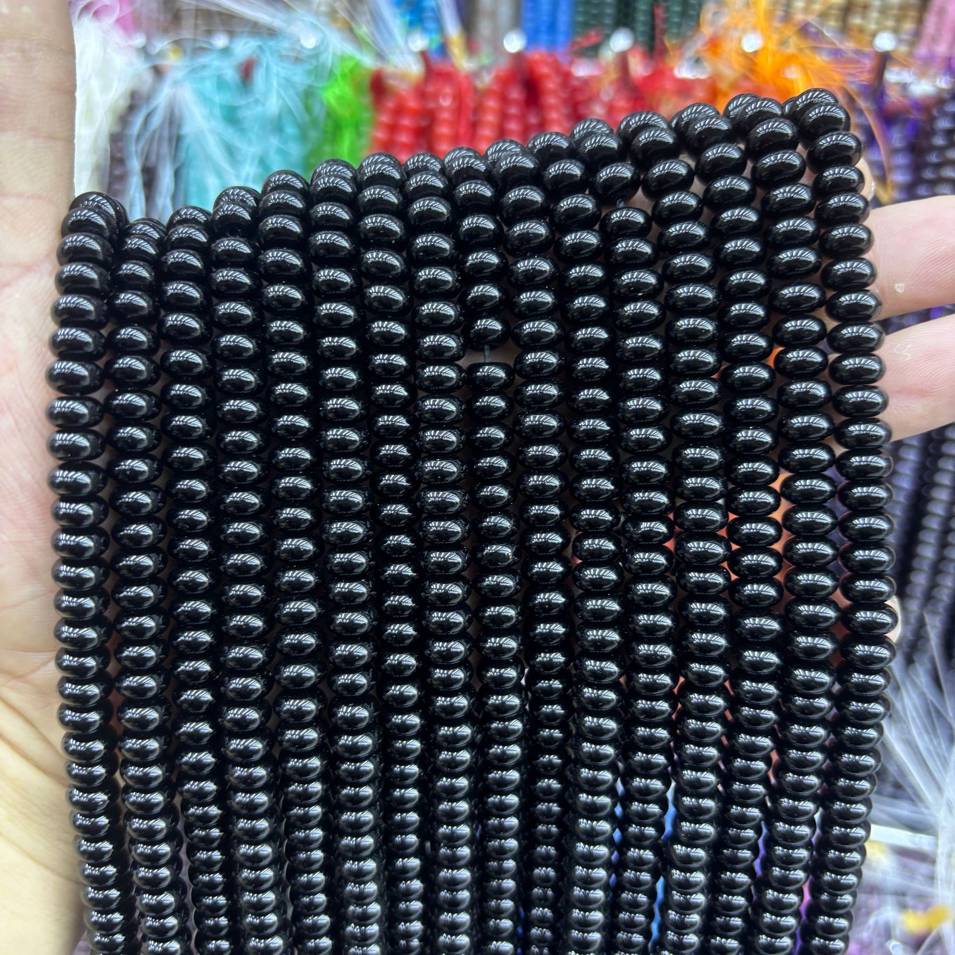 Black onyx abacus beads