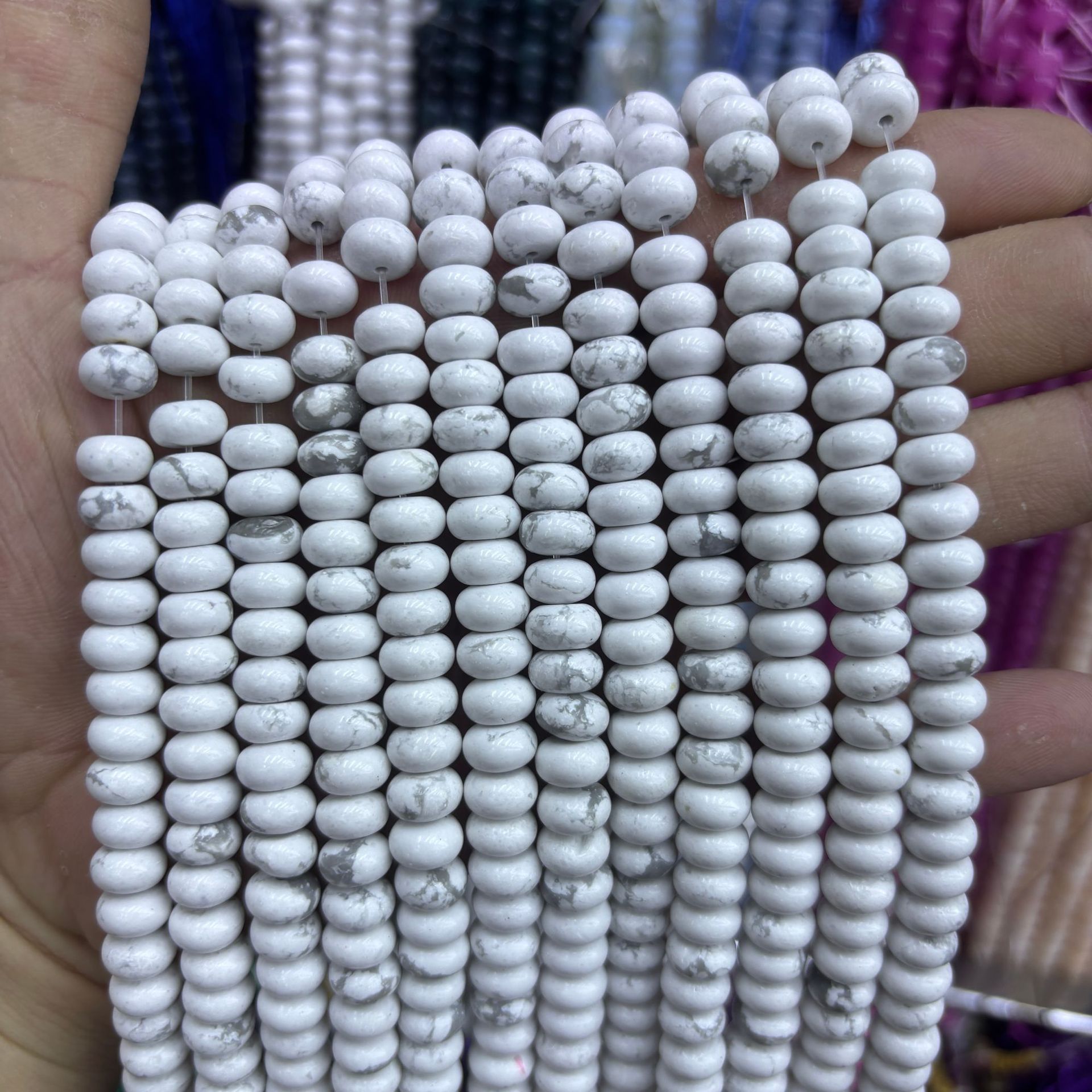 White Turquoise abacus beads