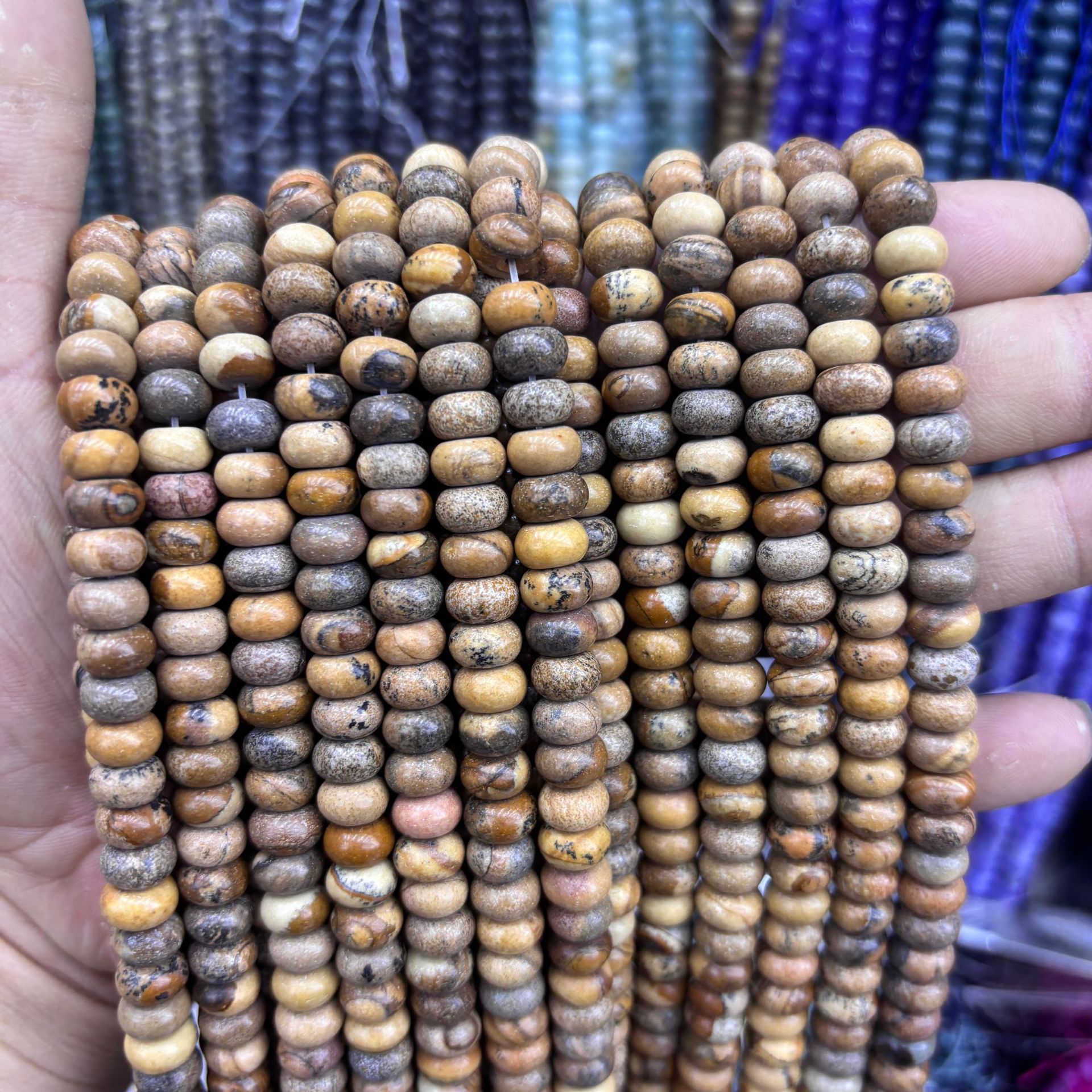 Picture stone abacus beads