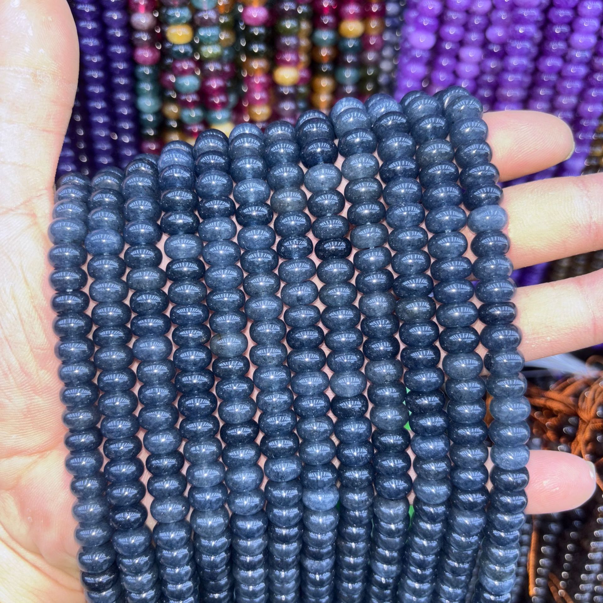 synthetic Addition of colored abacus beads 5