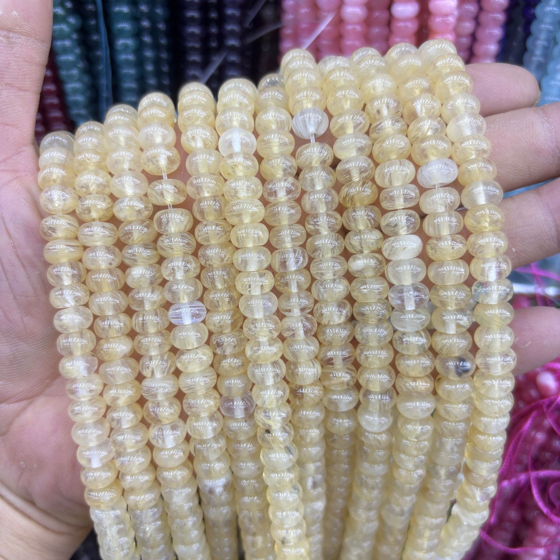 Tea watermelon abacus beads