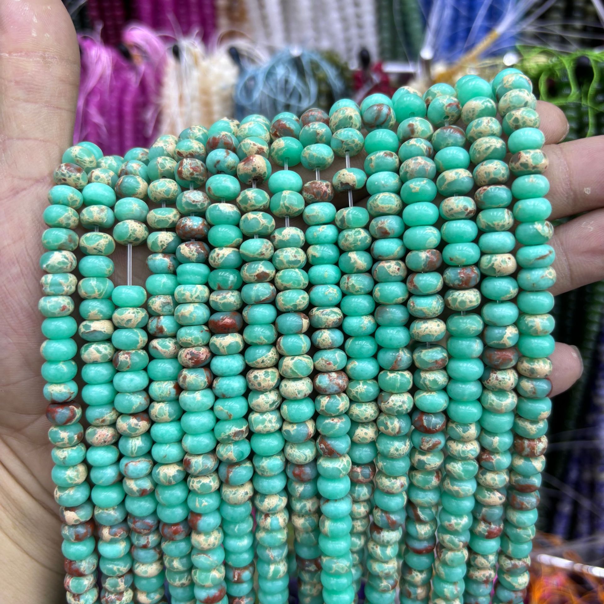 Synthetic shoushan stone abacus beads
