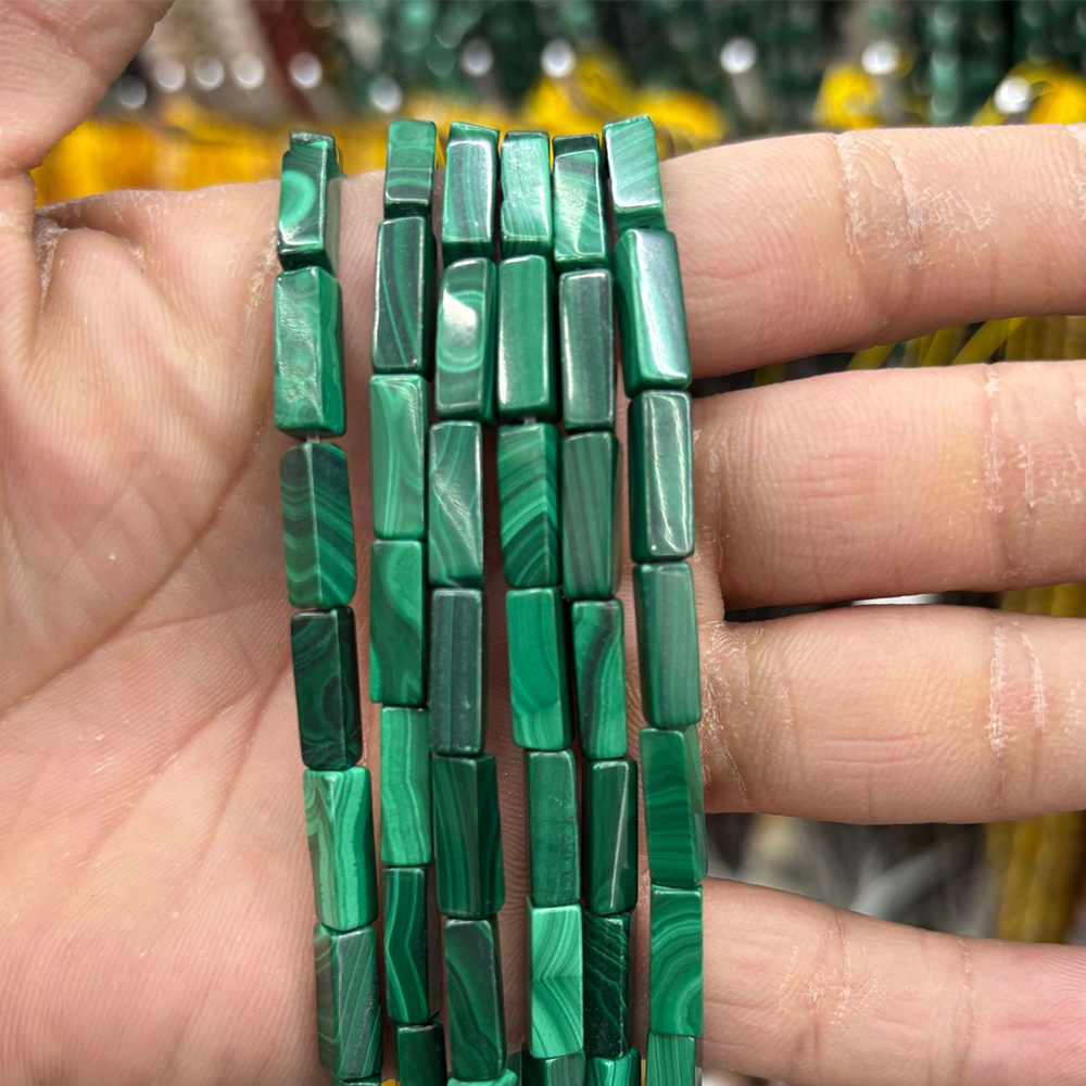 30 5x13mm malachite rectangular strips