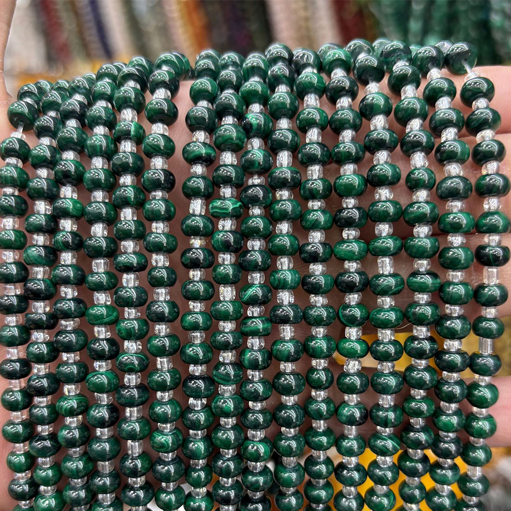 4x6mm malachite abacus beads