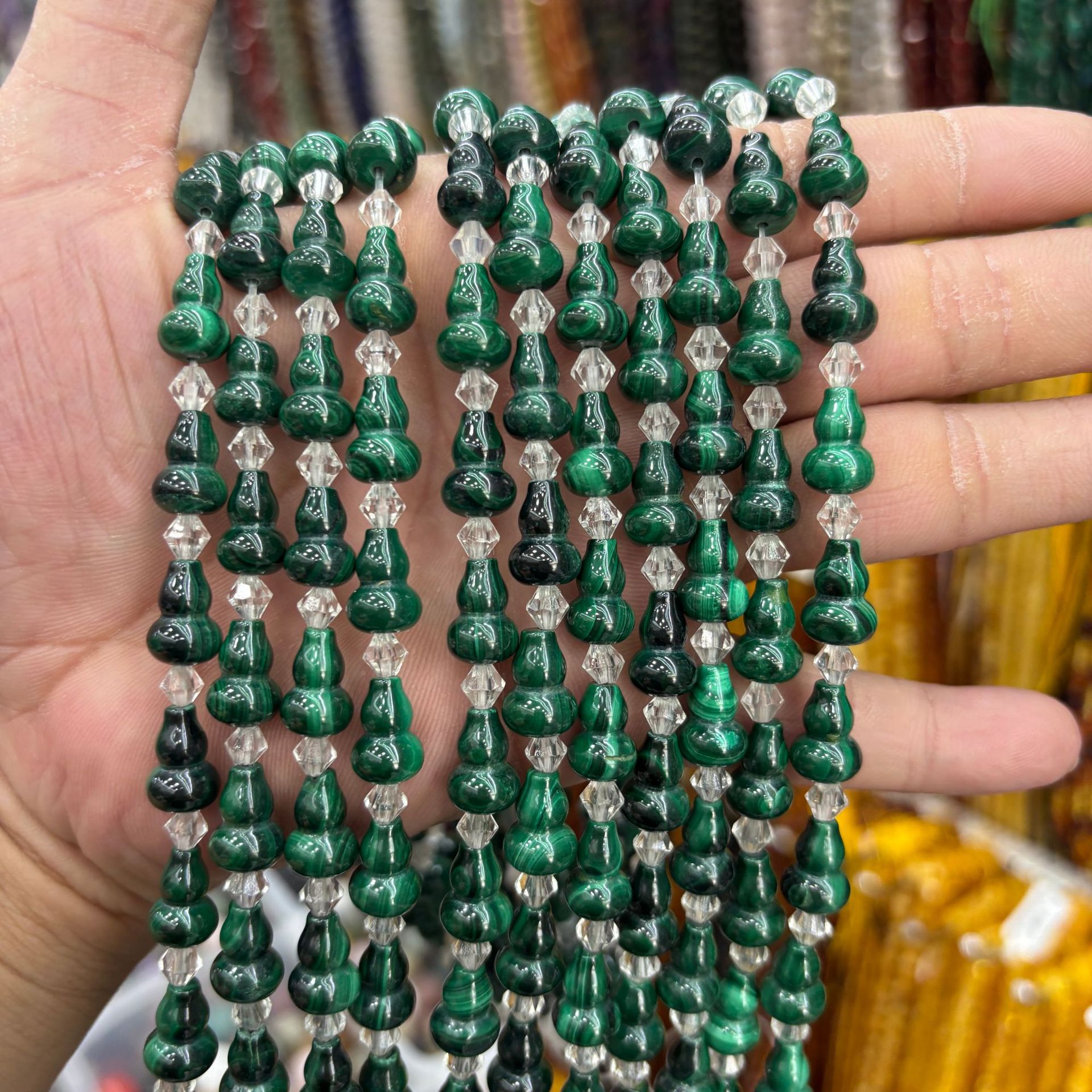 8x12mm malachite gourd 22 pieces