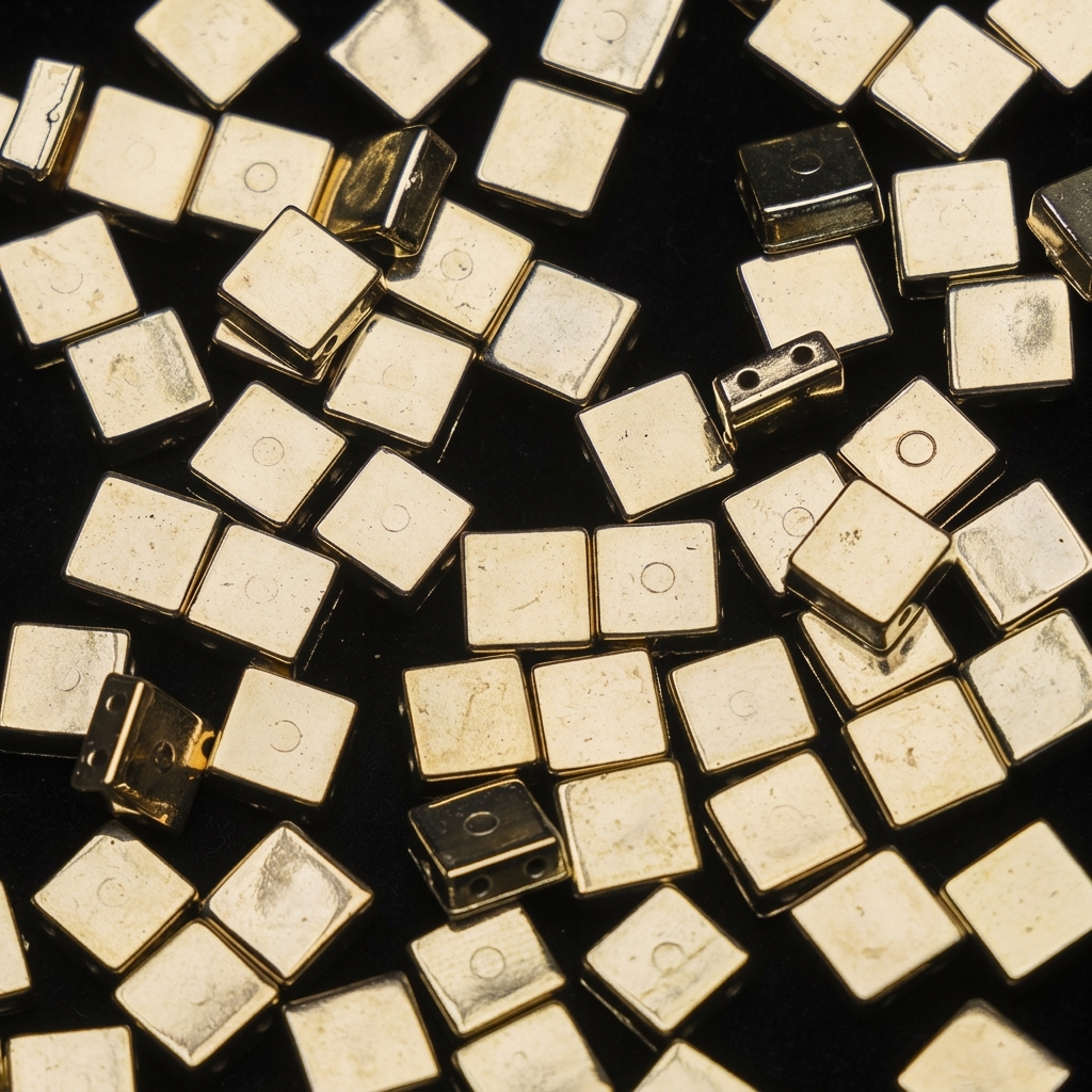 9*9mm large double hole gold