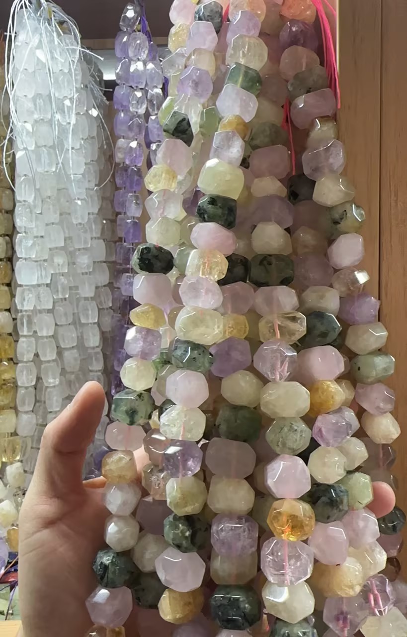 mixed colors Amethyst, feldspar, topaz, aventurine, chalcedony