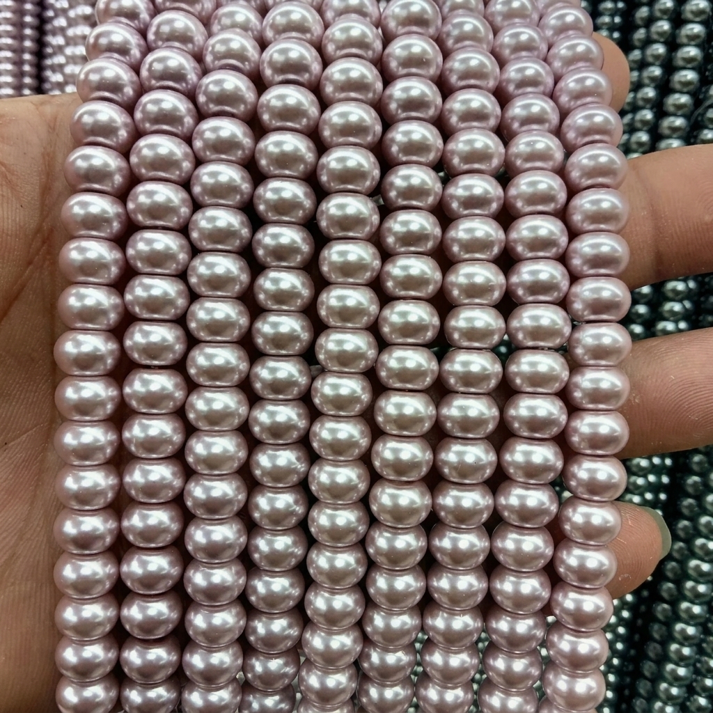 Pink imitation pearls