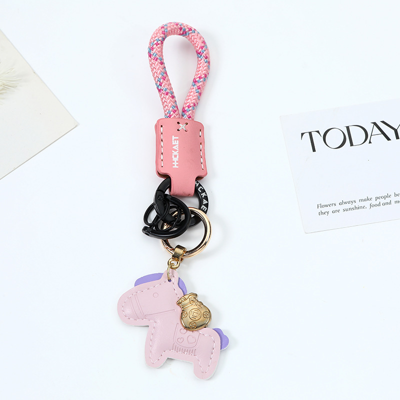 Pink leather pony   rope