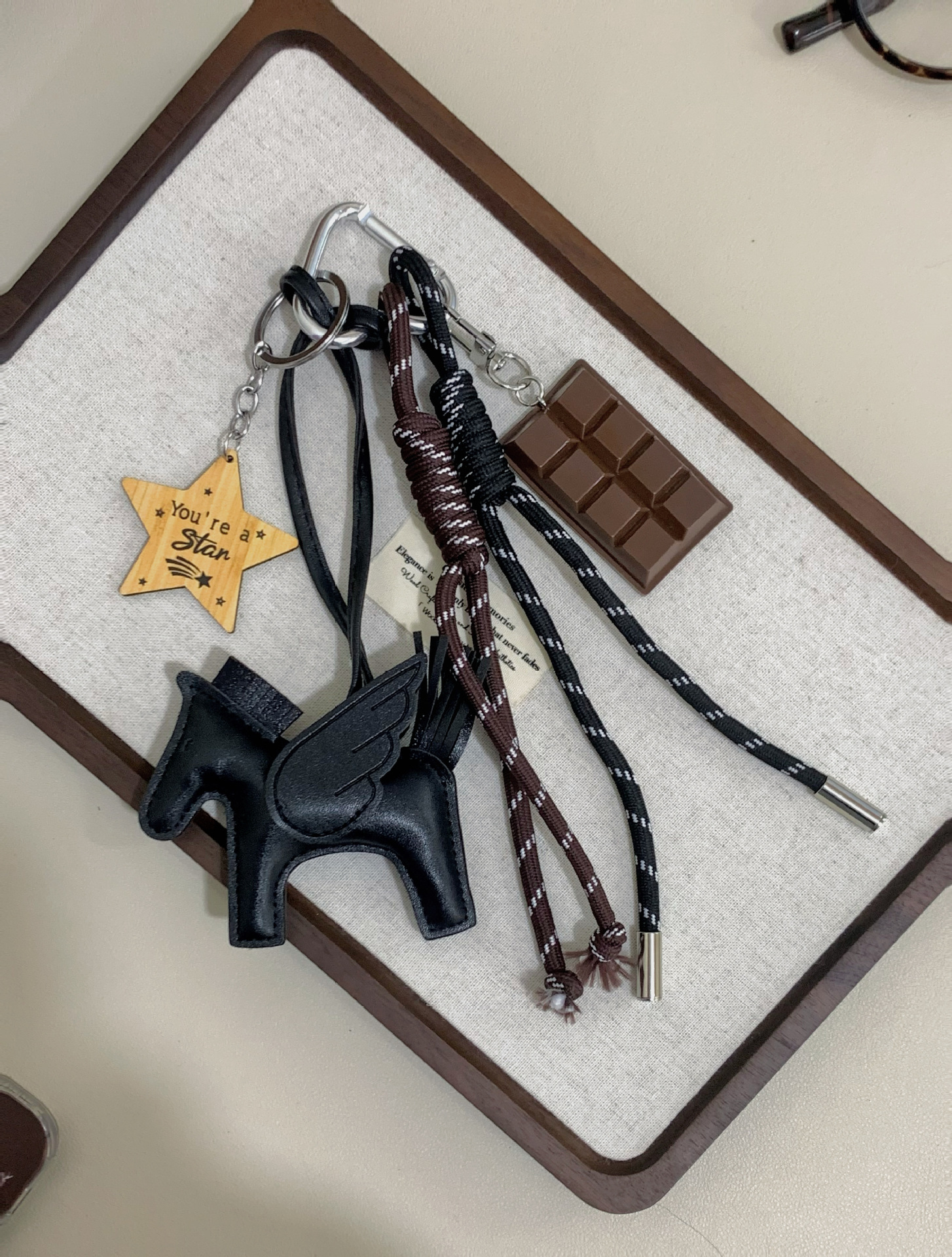 Miu-black little pegasus   star   chocolate pendant