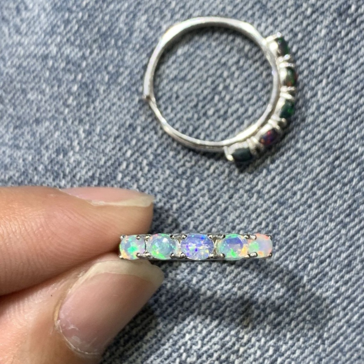 White opal egg surface about 4x3mm