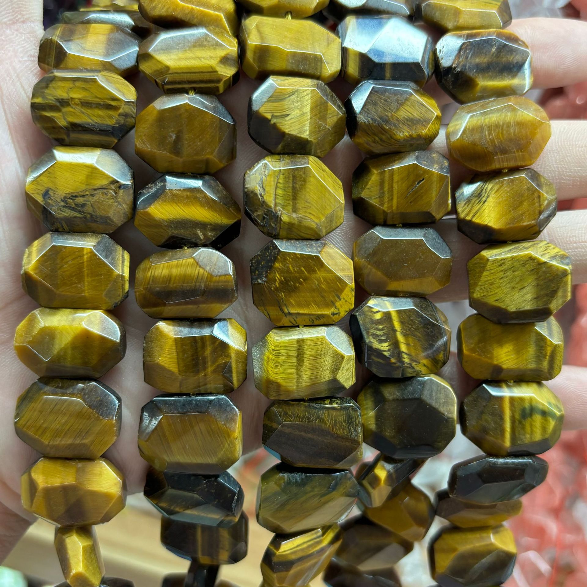 Cross hole tiger stone