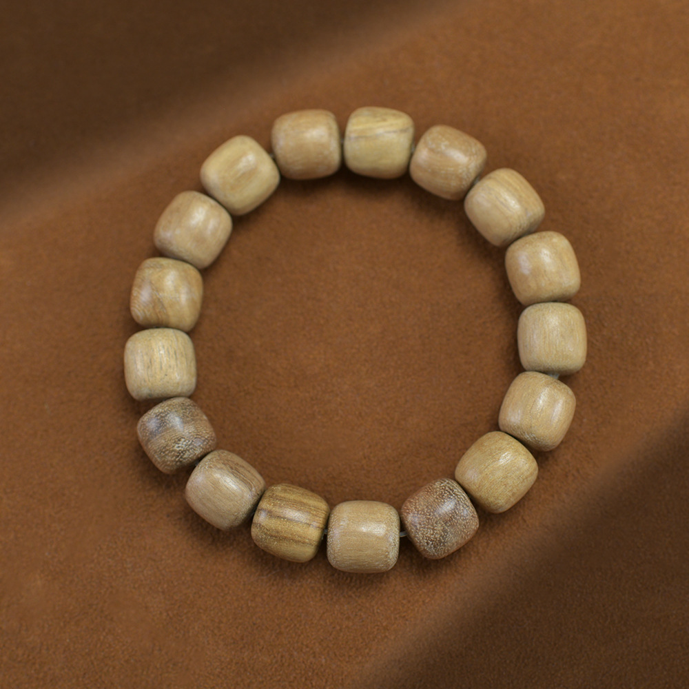 Milk fragrant wood 12mm barrel bead bracelet
