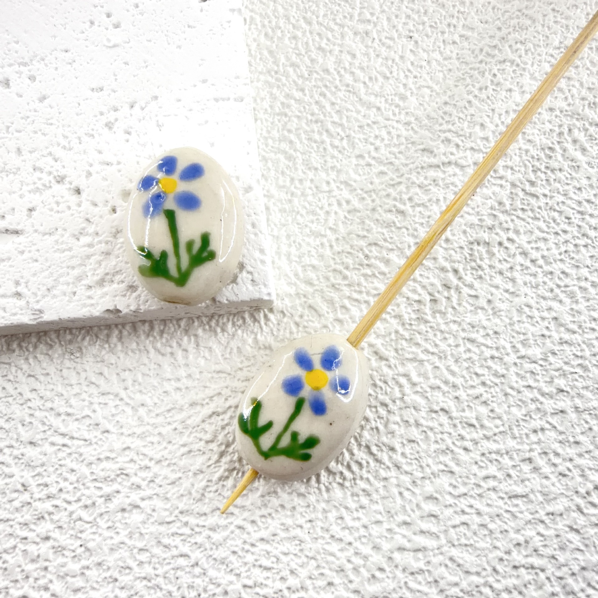 (olive shape) haze blue 19.5x14.5mm