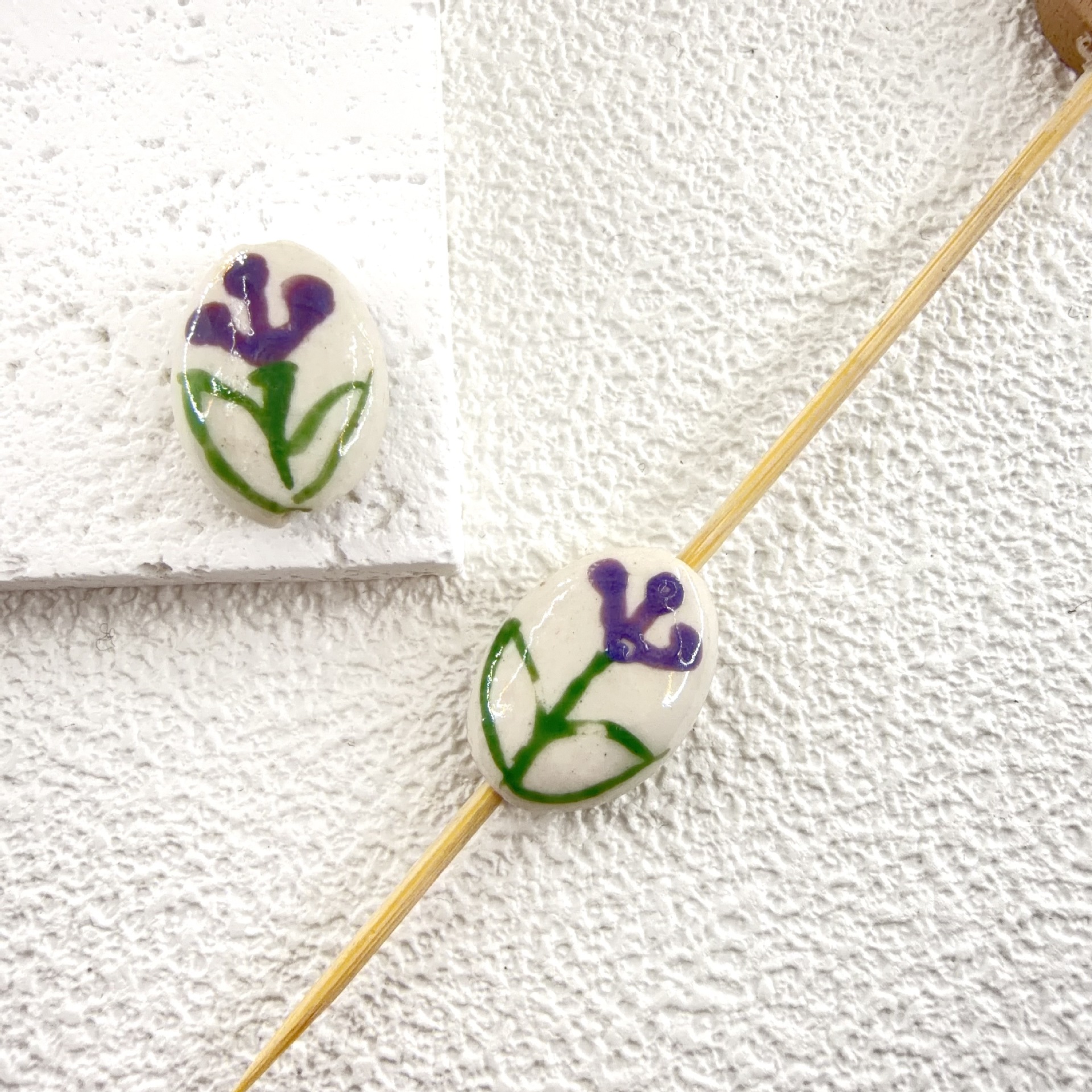 (olive shape) dark purple 19.5x14.5mm