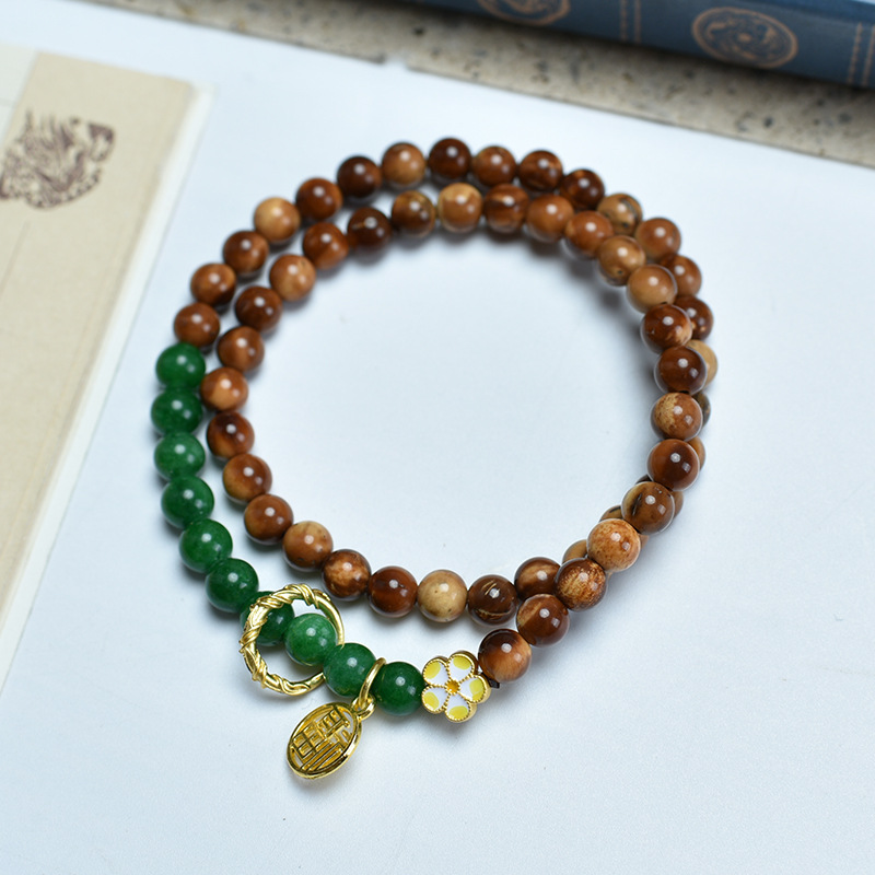 6mm double circle green crystal fu brand model