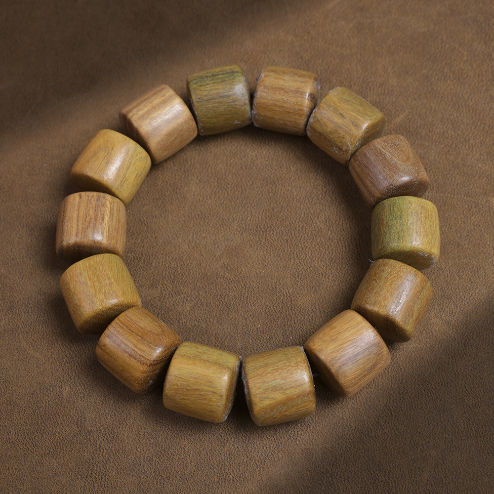 Green sandalwood barrel beads 15*15mm
