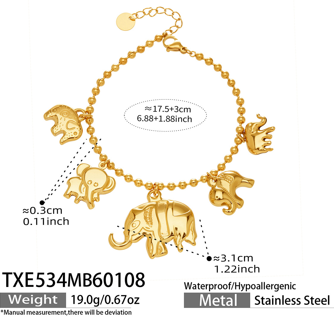 Bracelet 17.5 plus 3cm