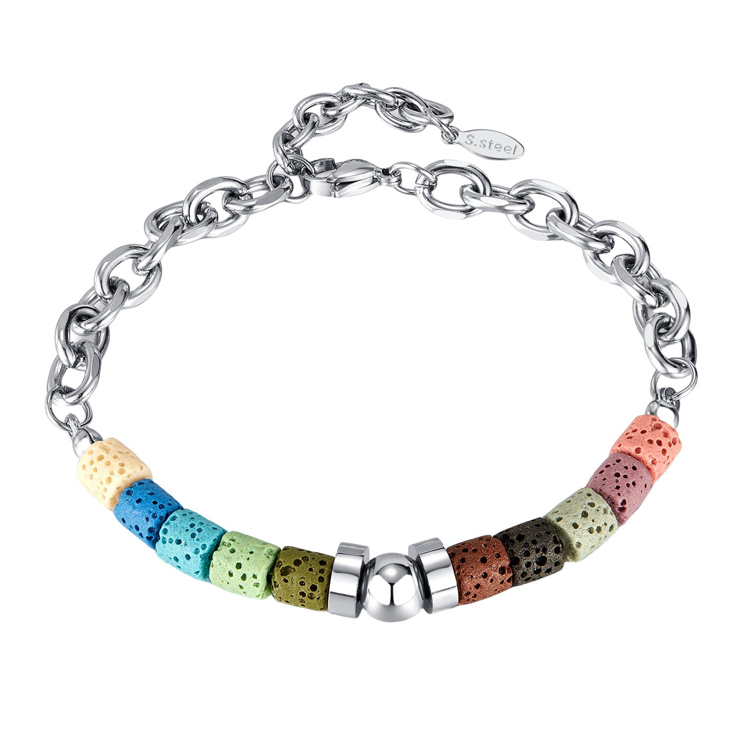 S2007 volcanic stone titanium bracelet