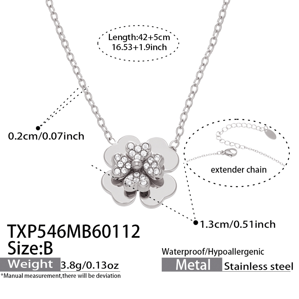 TXP546-B Steel Necklace 42 plus 5cm
