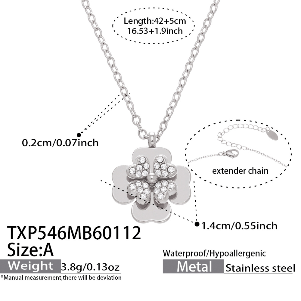 TXP546-A Steel Necklace 42 plus 5cm