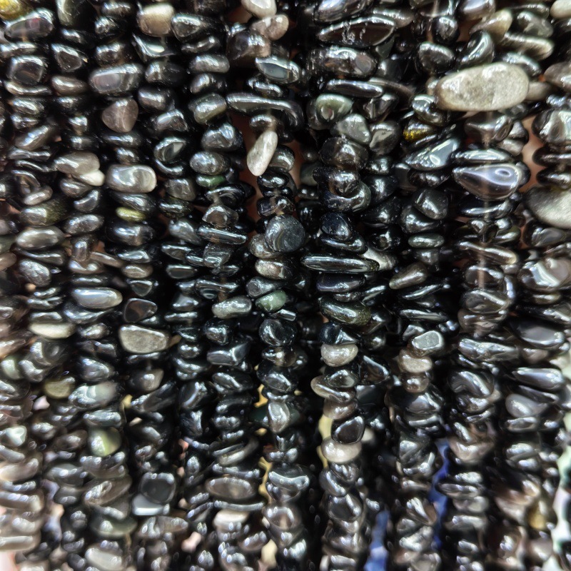 Natural silver obsidian