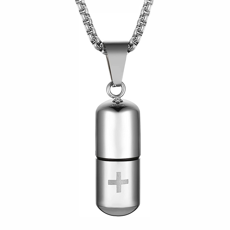 Silver-Pill Pearl Chain -24inch/60cm