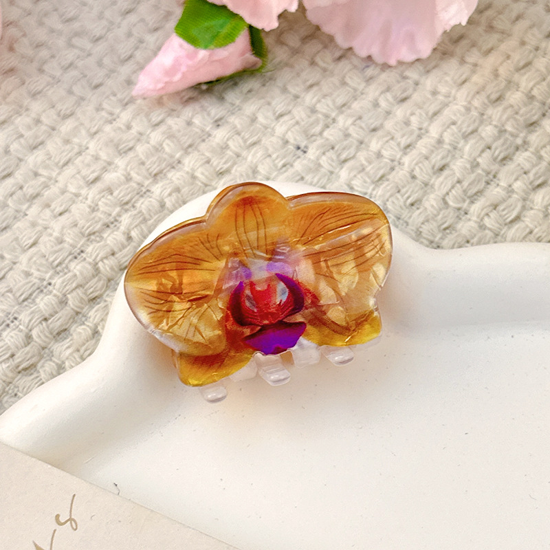 Acetate flower clip champagne color - 1 piece