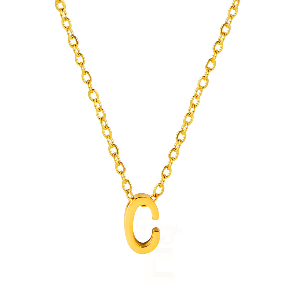 Fx431 [26 letter necklaces] gold c