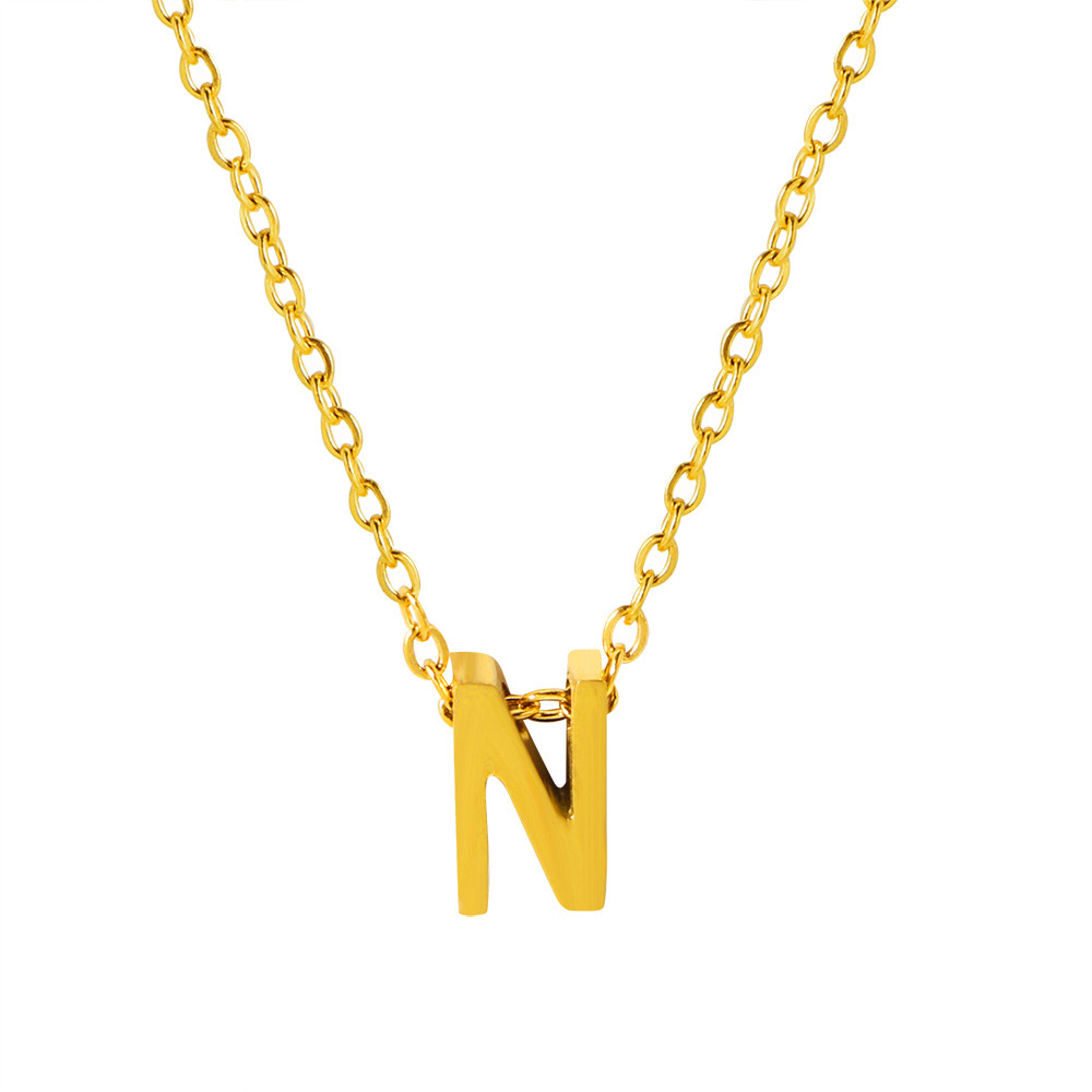 Fx431 [26 letter necklaces] gold n