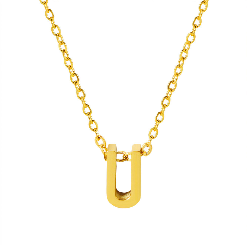 Fx431 [26 letter necklaces] gold u