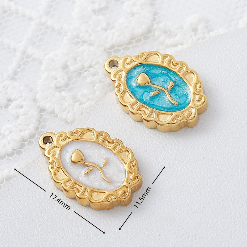 Oval lace rose (blue)