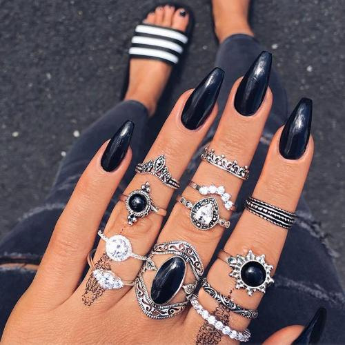 AZzl0000465 ancient silver women's ring combination suit environmental protection
