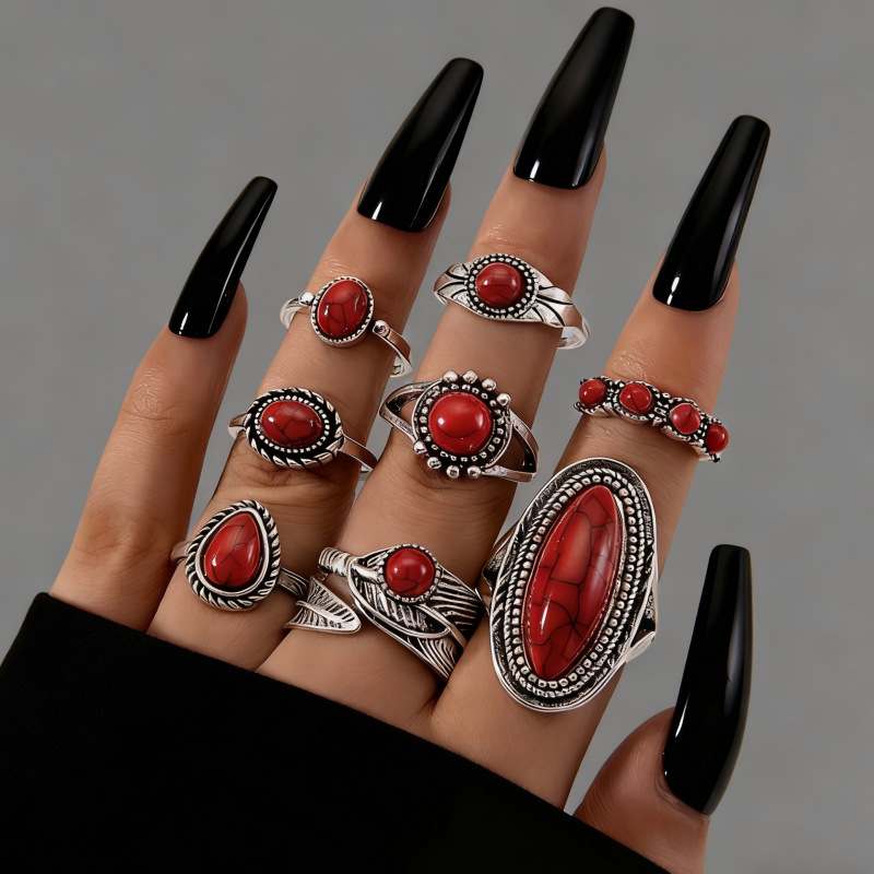 Turquoise red 8-piece set