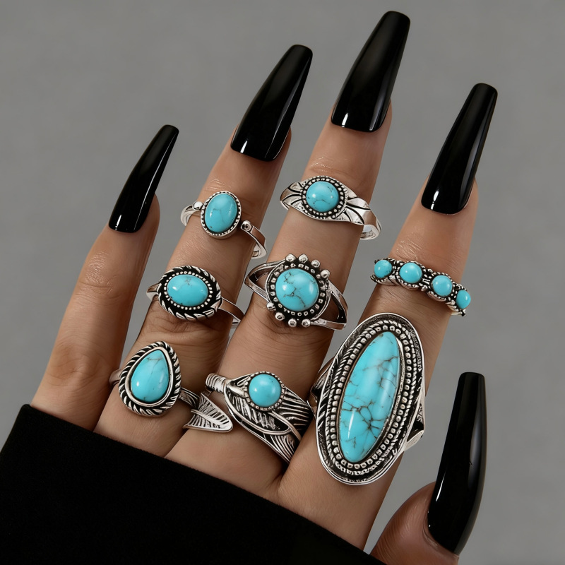 Turquoise blue 8-piece set