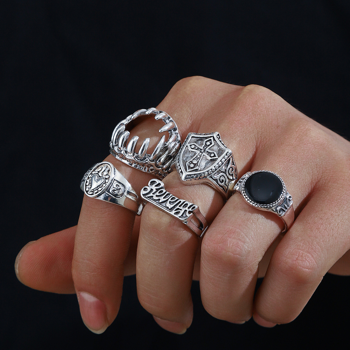 Oil dripping 5-piece ring set