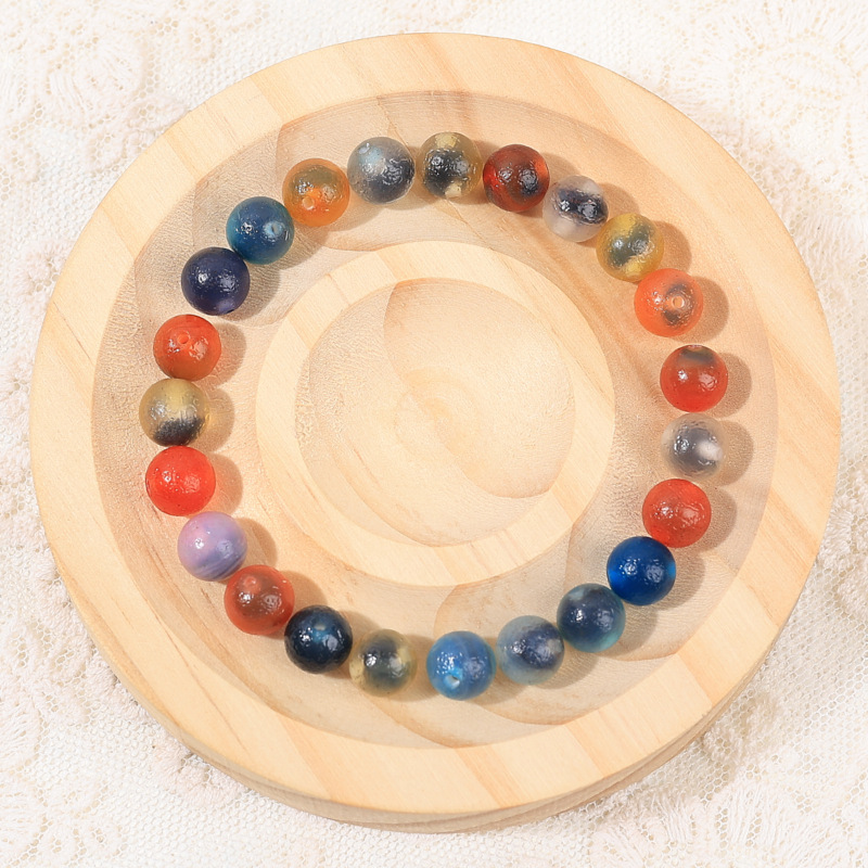 Colorful sugar heart agate frosted