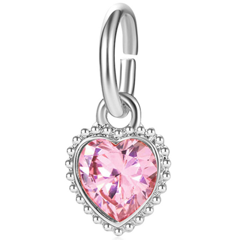 5pcs long heart pendant 1.5cm