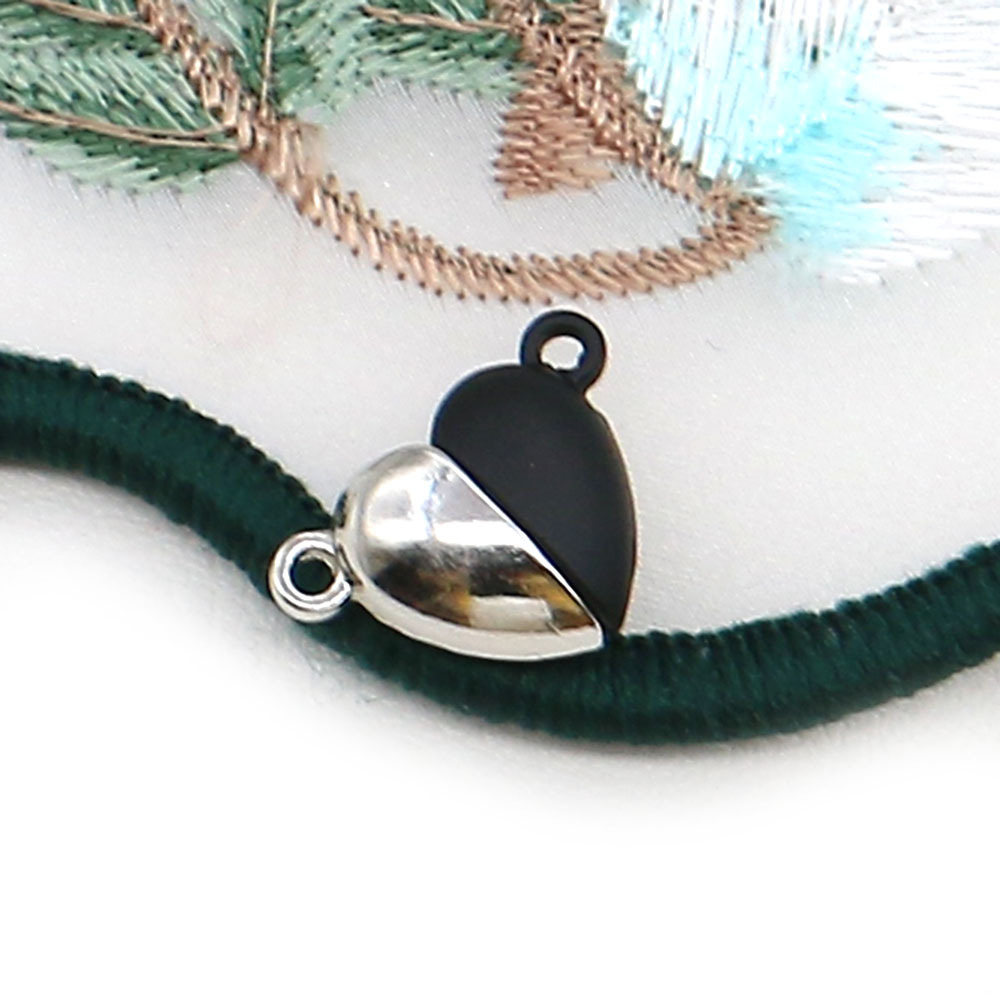 020 silver black heart 10x15mm, 3g
