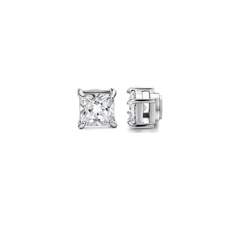 Silver formula white zirconium 1 pair