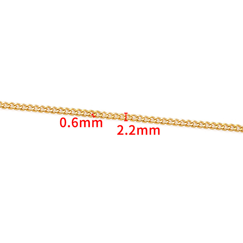 Vacuum 18K gold double-sided grinding chain 0.6x2.2mm