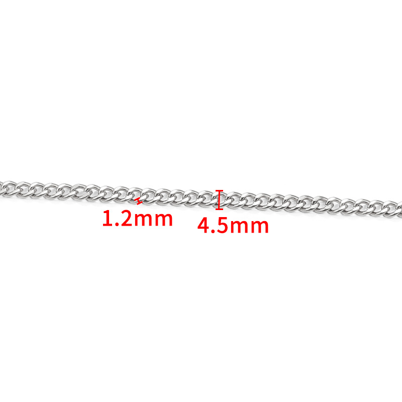Steel color double-sided grinding chain 1.2x4.5mm