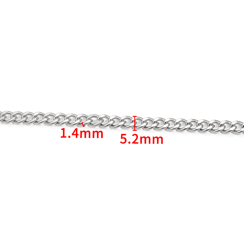Steel color double-sided grinding chain 1.4x5.2mm
